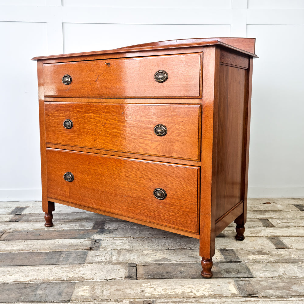Antique Oak Chest of Drawers - Early 20th Century Vintage Furniture by Waring & Gillow