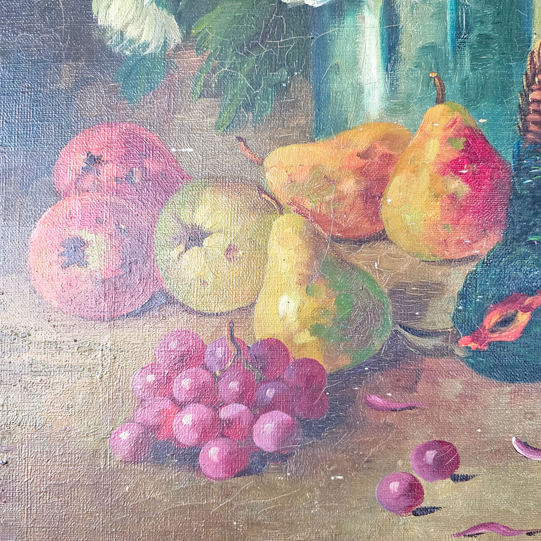 Antique French Still Life Oil Painting 19th Century