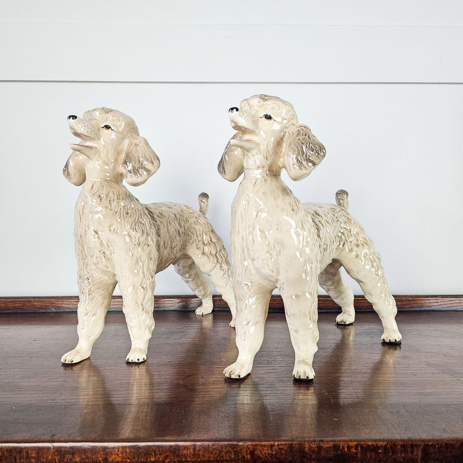 Vintage Melba Ware Poodle Figurines - Front View