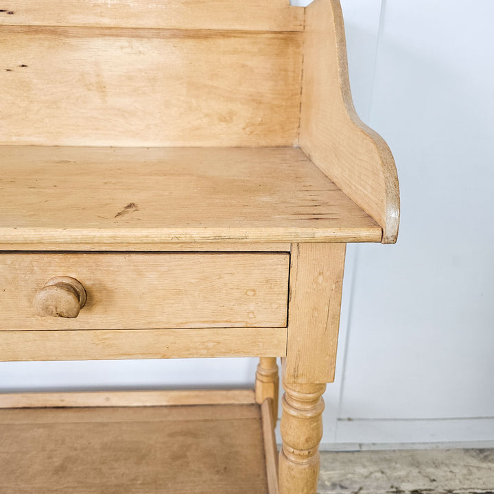 Vintage Washstand with gallery back, ideal for farmhouse styling