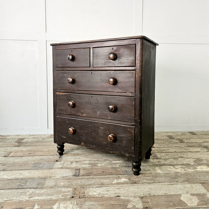five drawer victorian chest of drawers