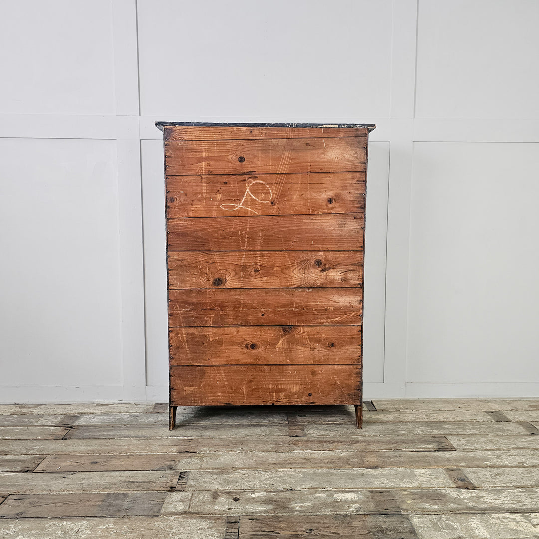 Folk art painted cupboard with birds and maple tree design