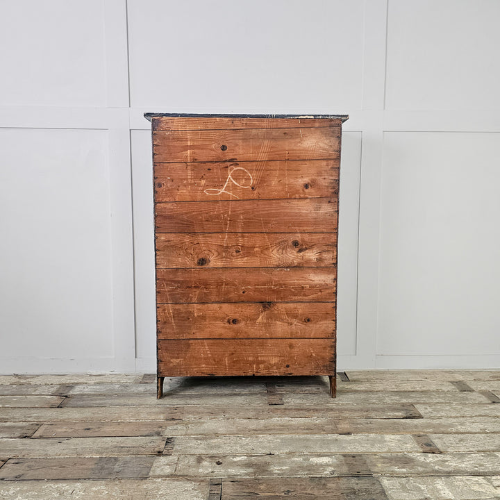 Folk art painted cupboard with birds and maple tree design