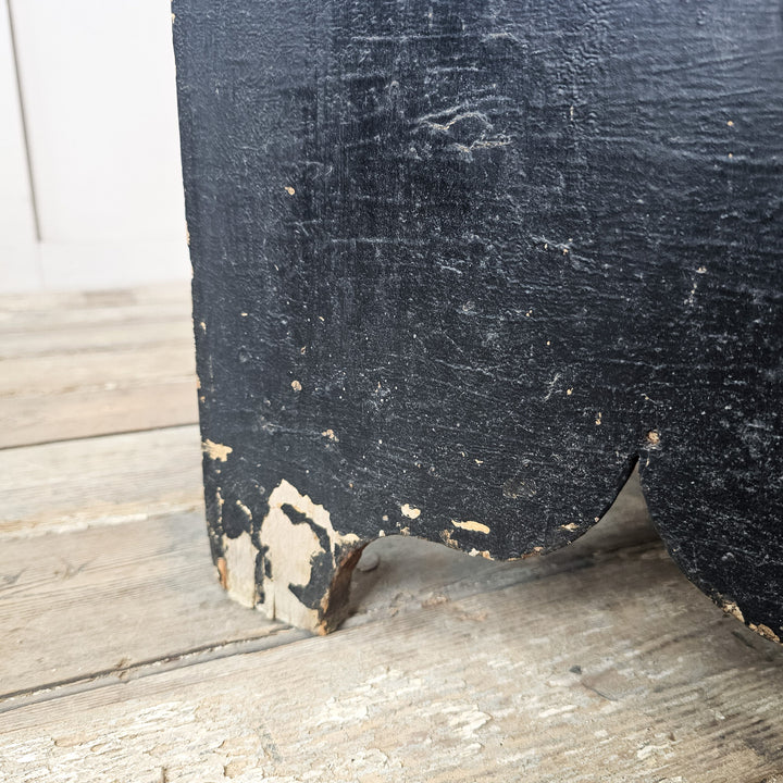 Antique pine storage cabinet with handpainted door panel