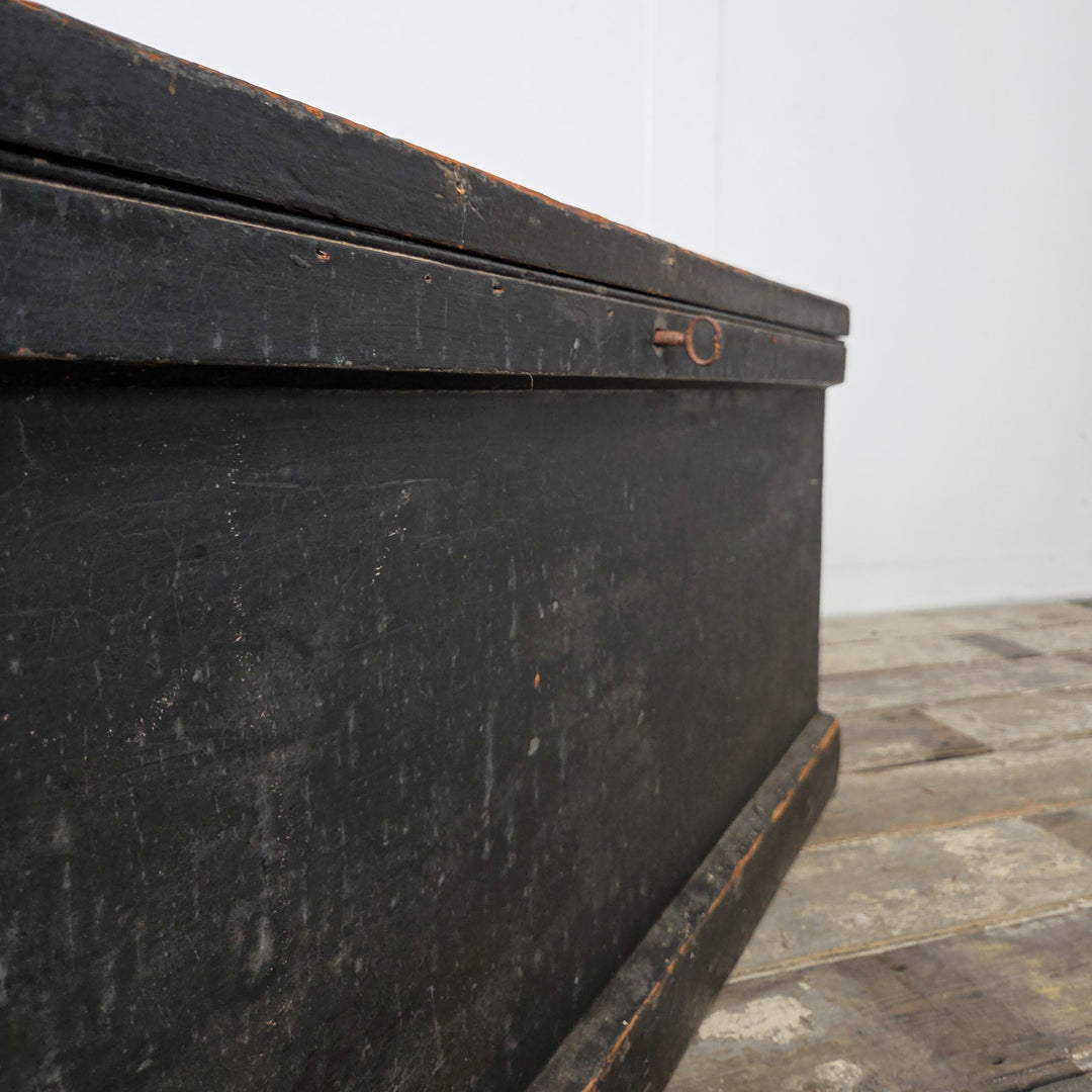 A 19th Century blanket chest with original paint and decorative interior, suitable for use in any room.
