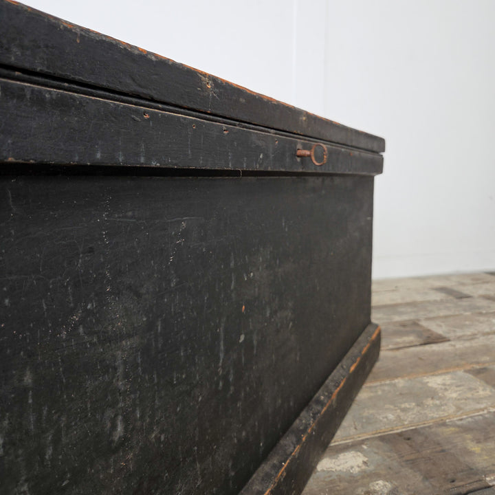 A 19th Century blanket chest with original paint and decorative interior, suitable for use in any room.
