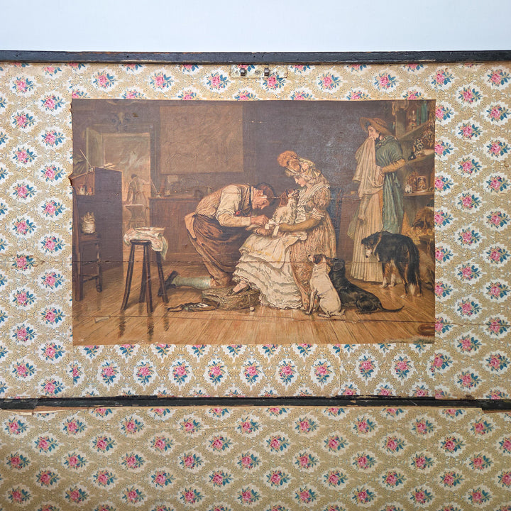 A black painted Victorian blanket box with original finish, suited for storing shoes, blankets or household items.
