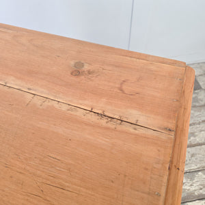 Rustic antique pine drawers with a honey patina, early 1900s design, featuring three graduating drawers and original metal swing handles, waxed to highlight the grain, offering versatile use as farmhouse bedroom drawers, cottage style furniture, or a traditional pine storage chest.
