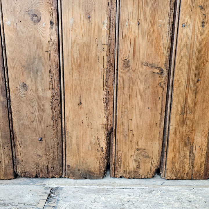 Waxed finish antique pine bench

