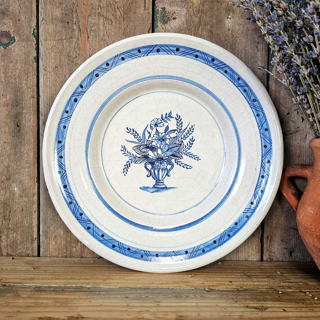Vintage blue and white pottery plate
