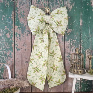 Handmade padded bow in 1979 Sanderson floral fabric