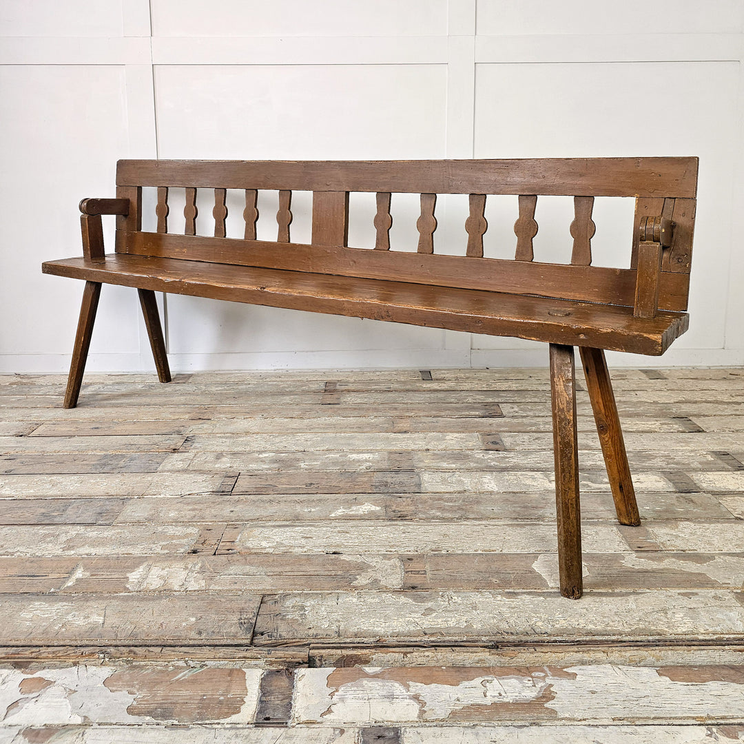 Eastern European stick bench with painted finish