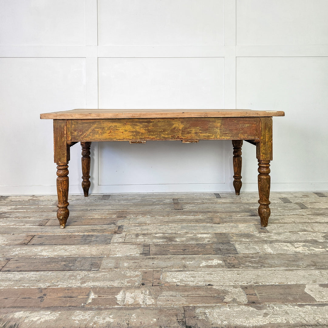 19th century country table with turned legs
