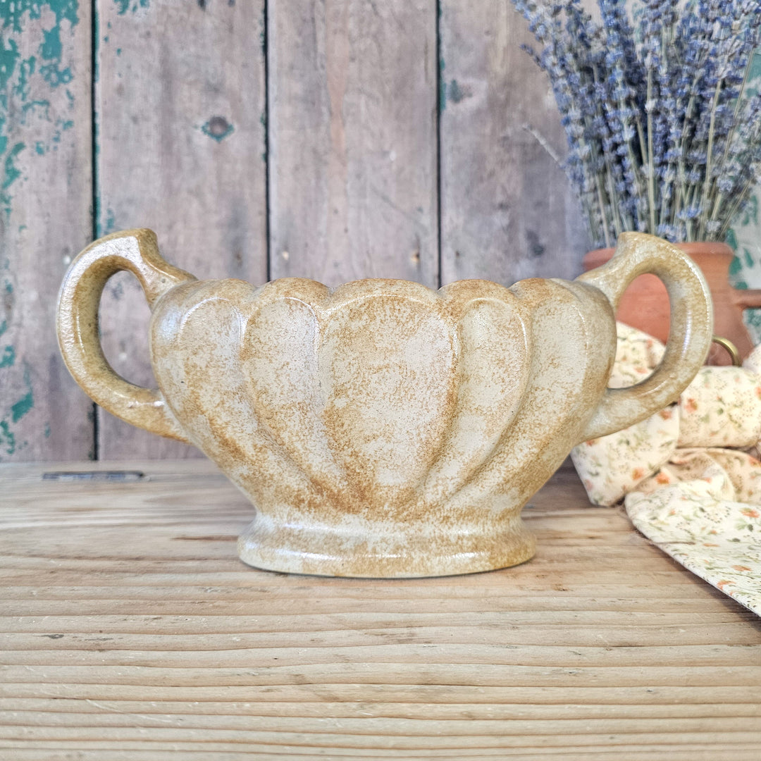 Vintage vase with shaped side handles
