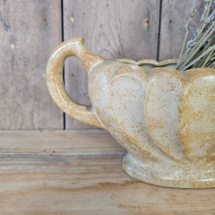 Decorative stoneware vase for shelf or sideboard