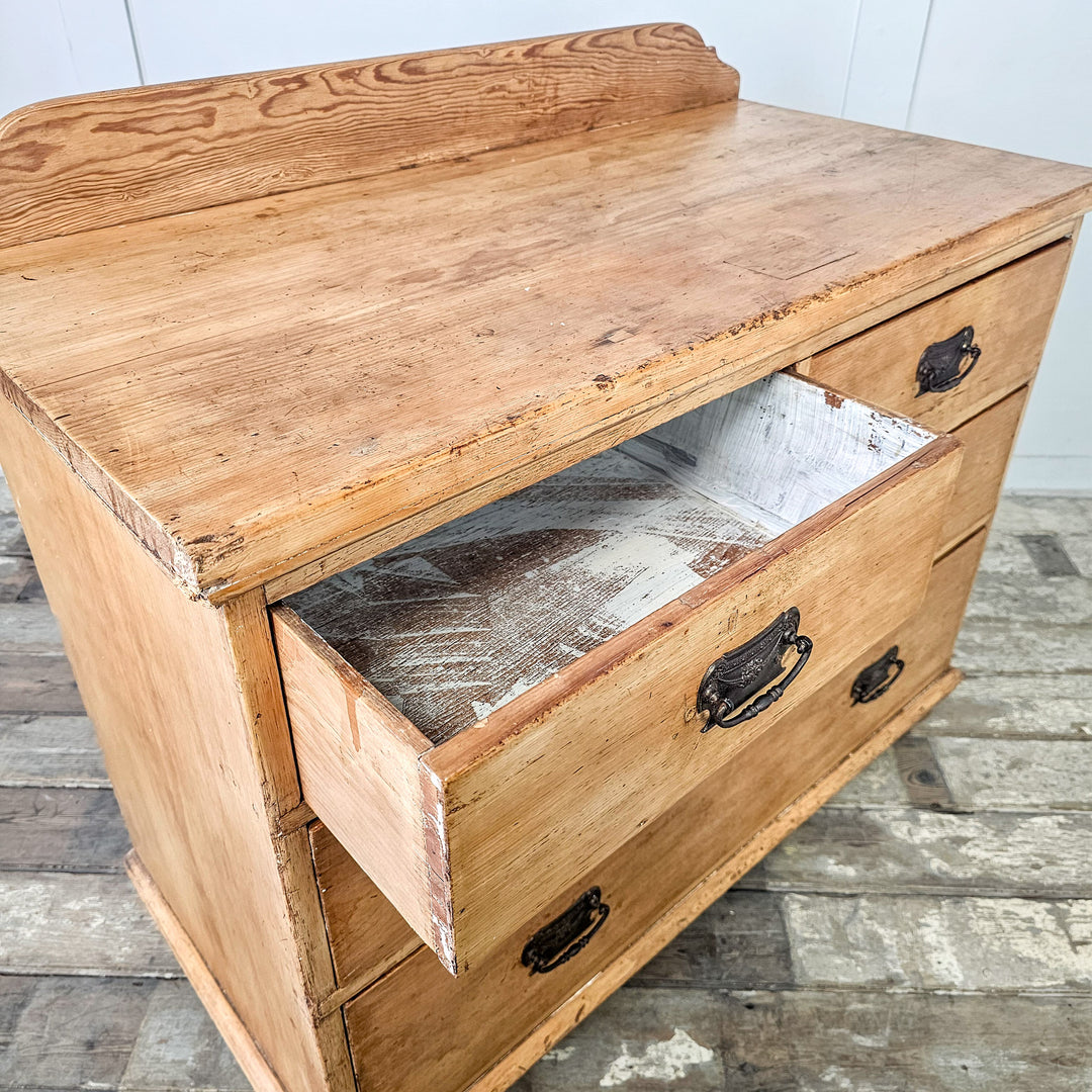 pine chest with bun feet
