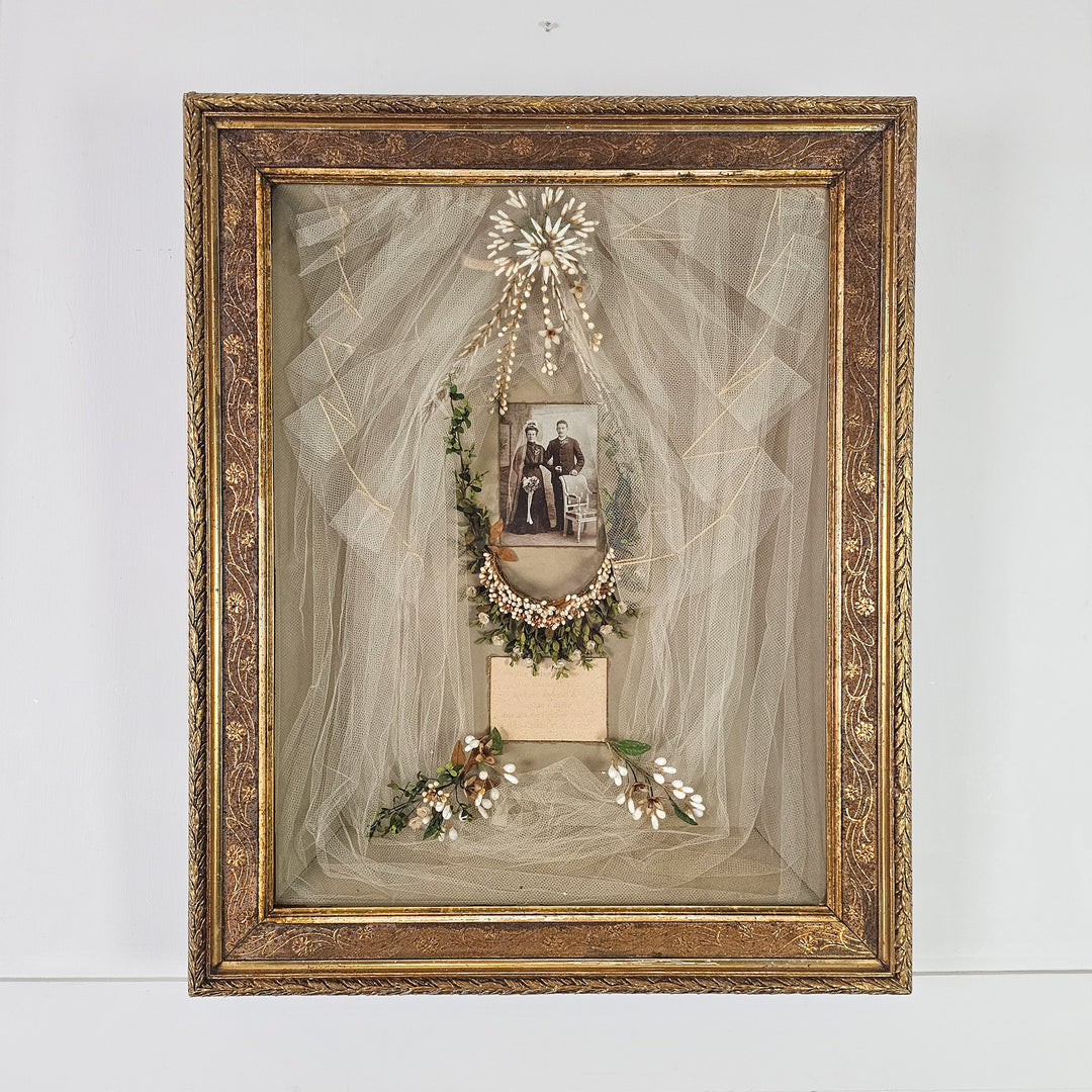 Early 20th Century Wedding Shadow Box