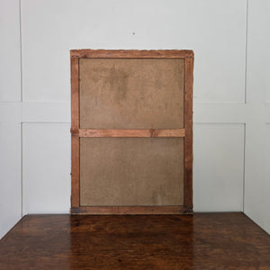 French oil on canvas painting dating from the early 20th century, showing a terracotta pot of red and green foliage. The expressive brushwork and muted palette of blues and browns create a peaceful still life scene.