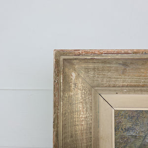 Original 20th century French still life oil painting signed by Marcelle Macqueron-Thompson. The artwork shows three game birds with a copper kettle, painted against a neutral background. Presented in a decorative frame, this vintage painting is ready to hang at home.