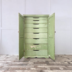 Early 20th Century French Painted Cupboard with Drawers