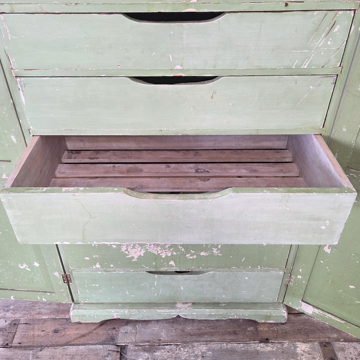 Early 20th Century French Painted Cupboard with Drawers