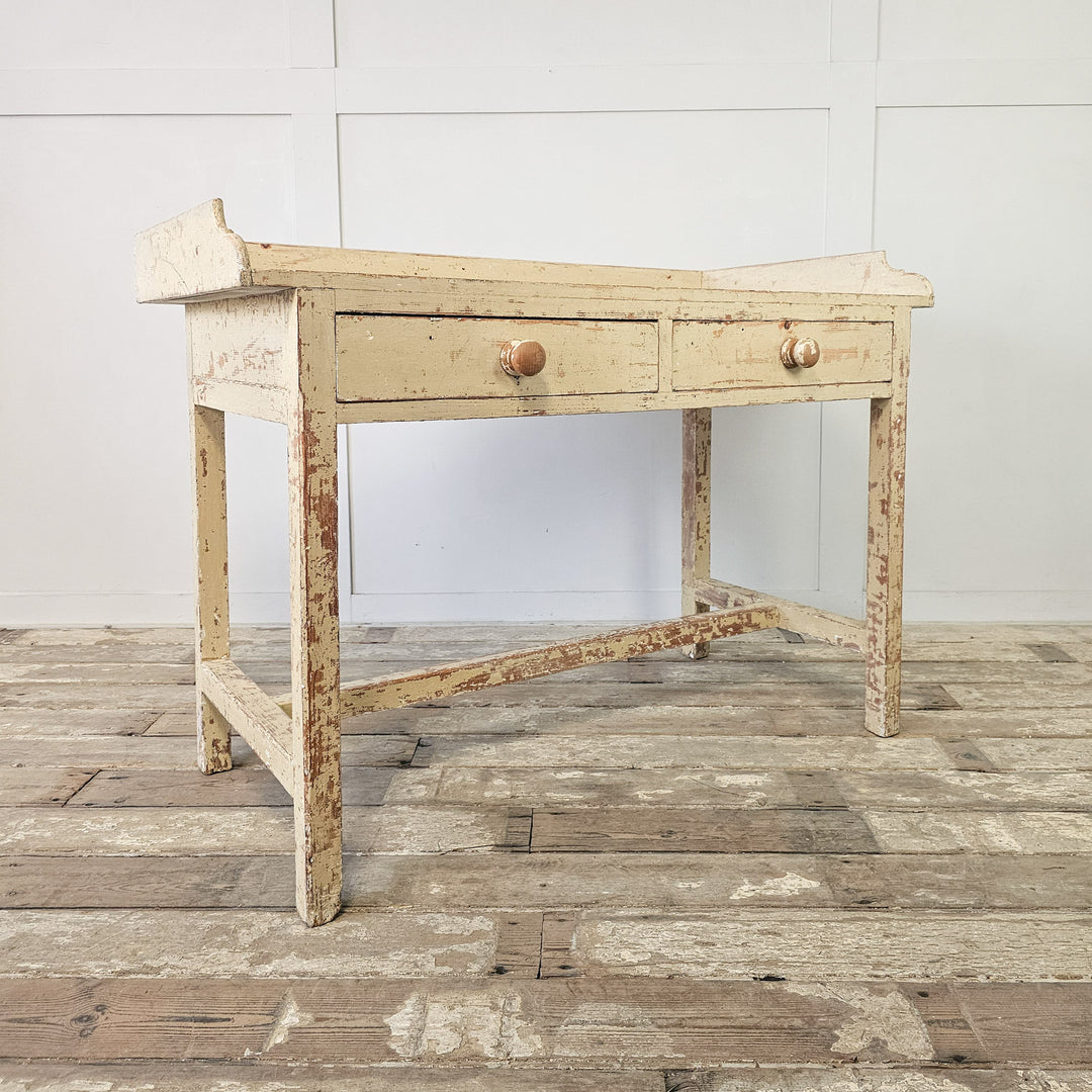 Painted console table with deep-set top