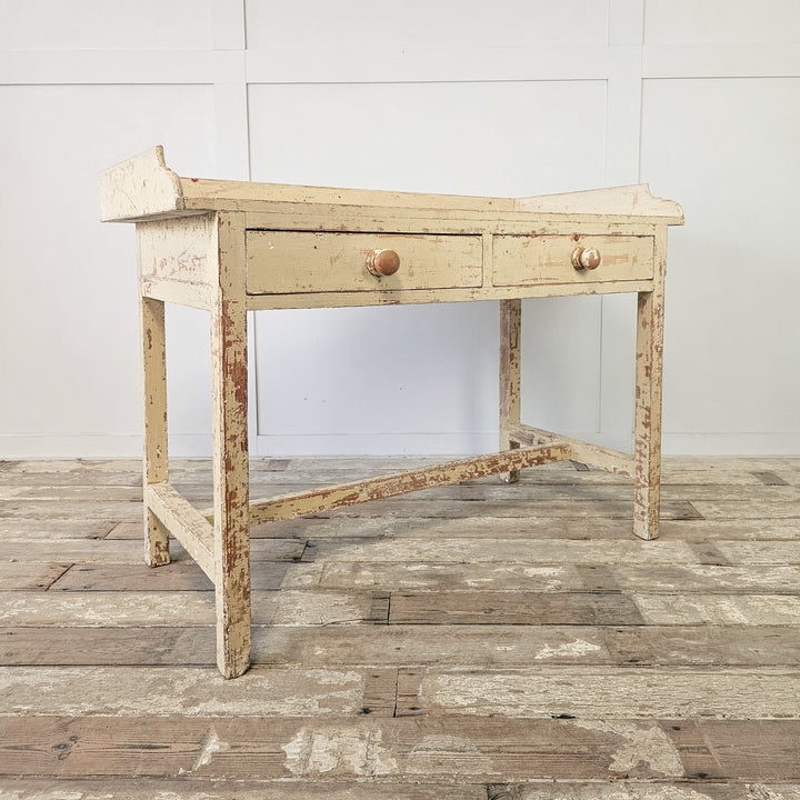 Painted console table with deep-set top