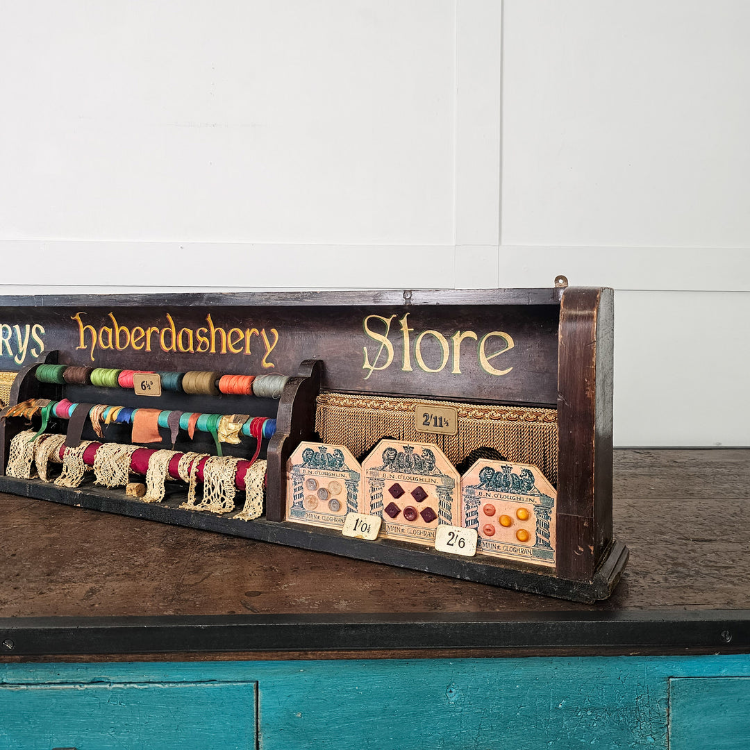 Irish advertising piece with haberdashery samples
