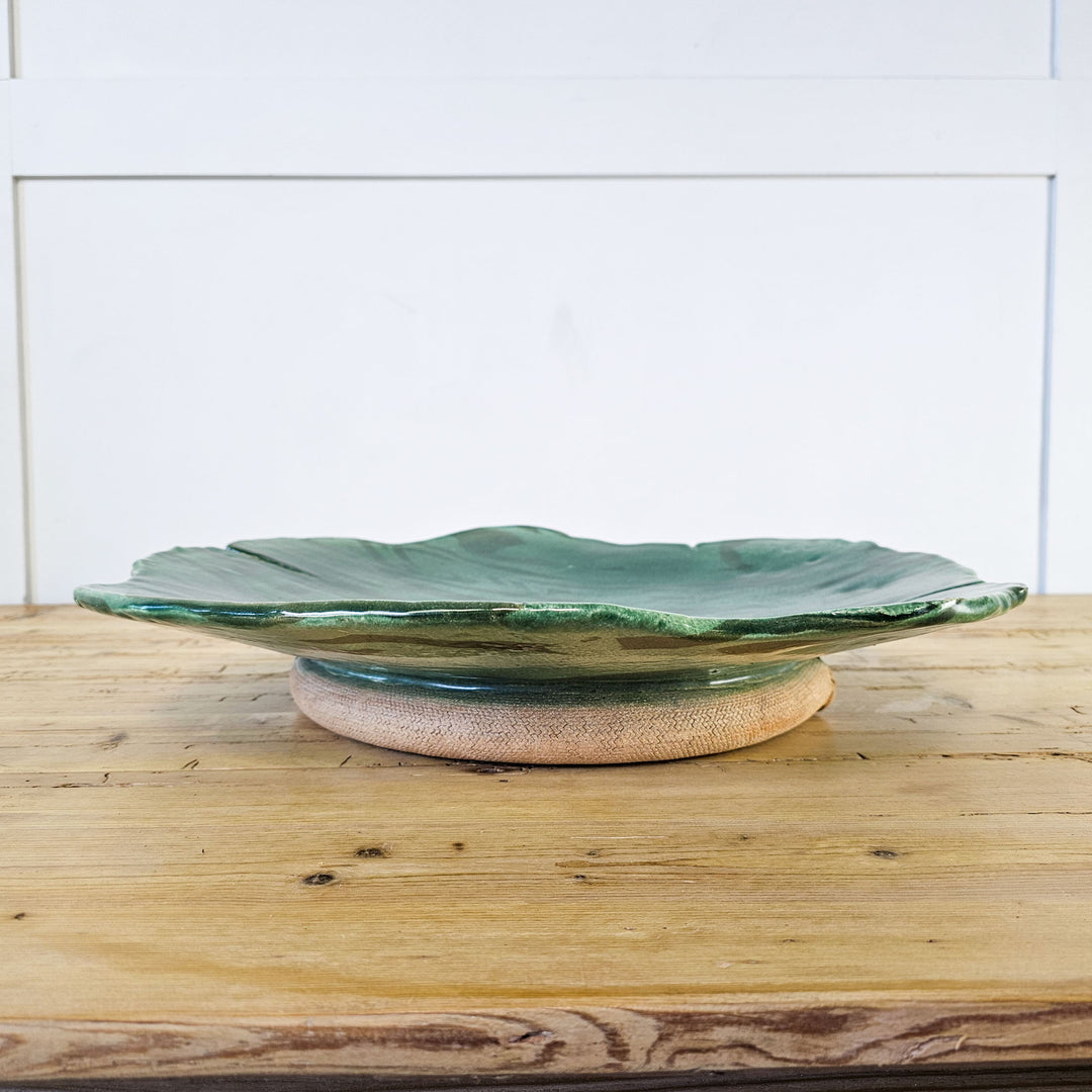 Large Vintage Studio Pottery Leaf Platter
