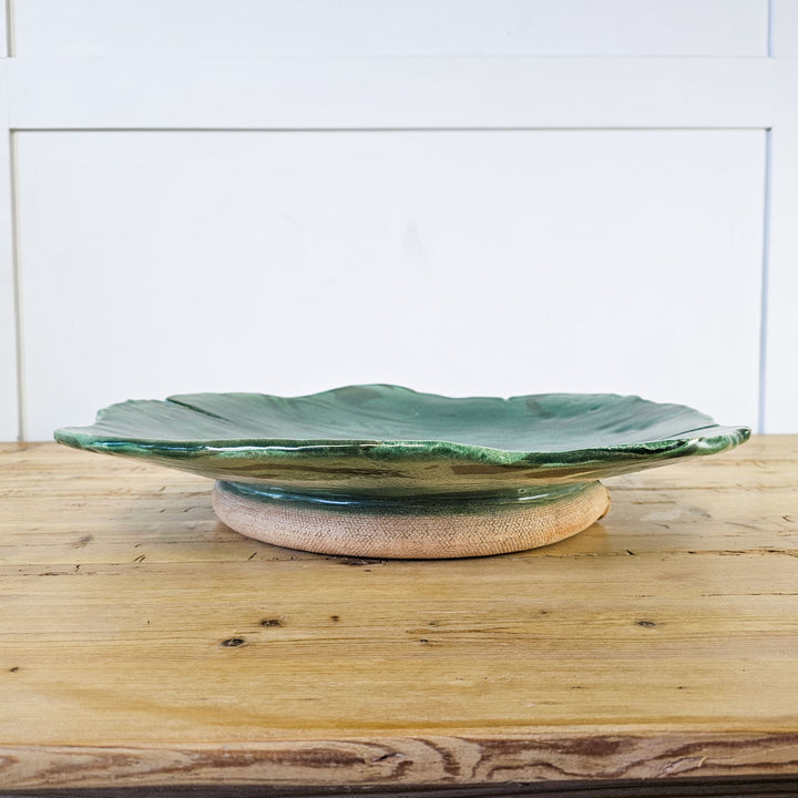 Large Vintage Studio Pottery Leaf Platter
