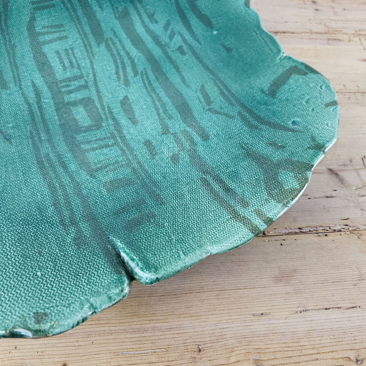 Large Vintage Studio Pottery Leaf Platter