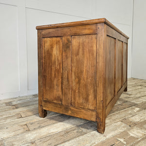 Antique pine trunk with two-section interior, perfect for hallway storage
