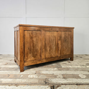 Large wooden trunk with storage space, ideal for use in bedroom or hallway
