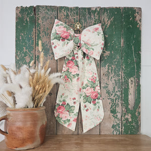 handmade floral fabric bow for door decoration