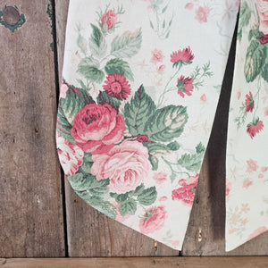 hanging bow decoration in vintage floral print
