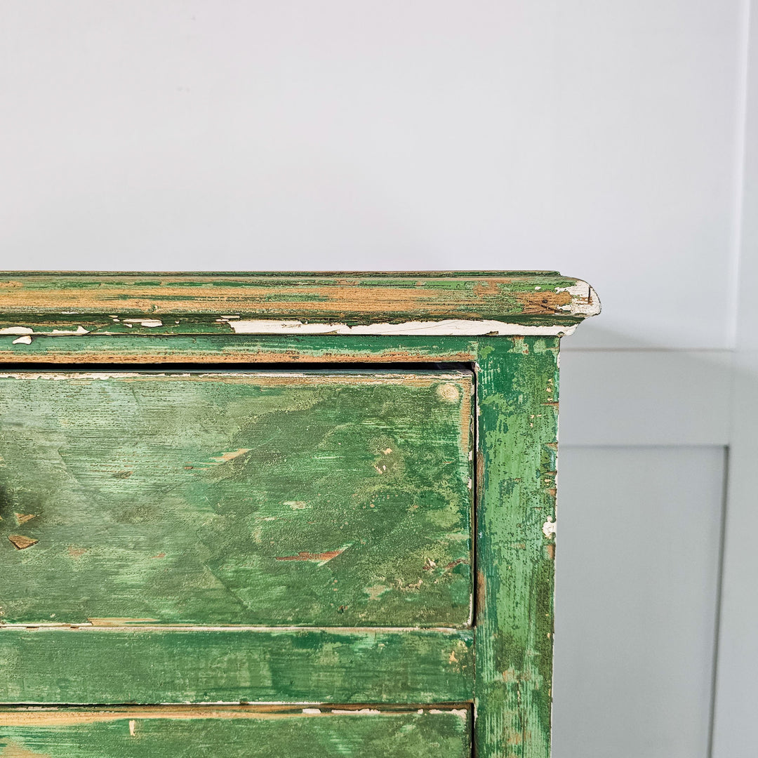 Antique office cabinet: Vintage 1930's cabinet in green with eight drawers, ideal for mid-century styled offices or workshops