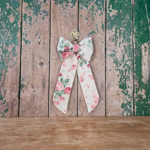 velvet ribbon bow made from vintage fabric
