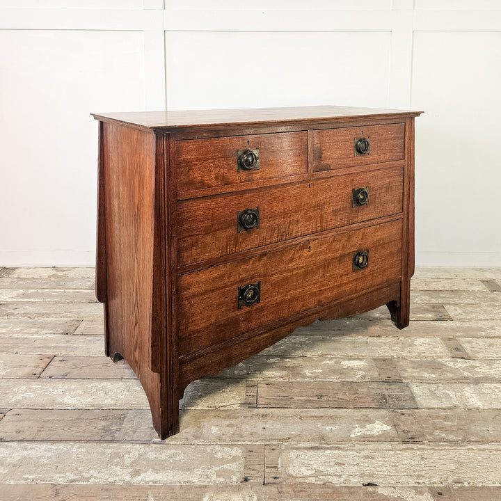 Vintage oak chest of drawers with drop handles
