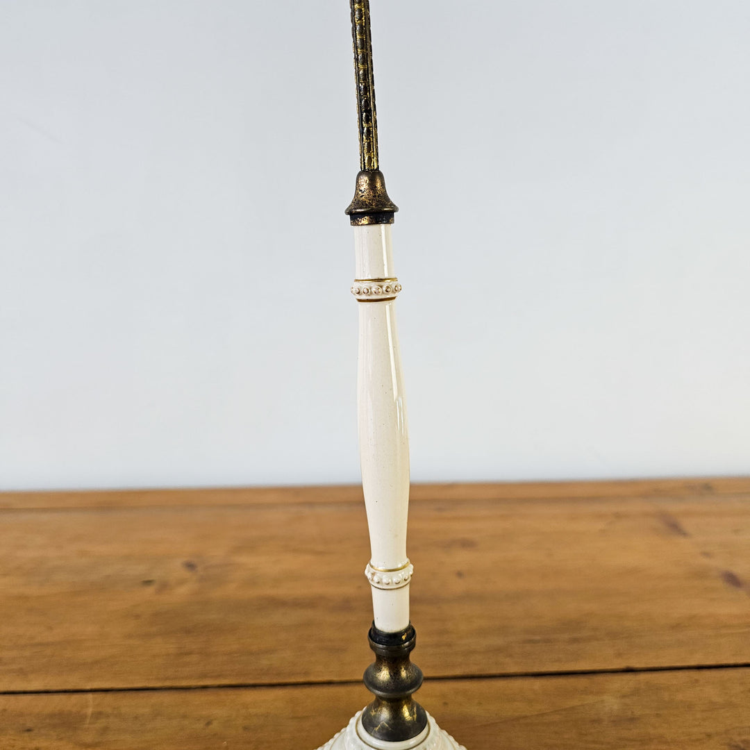 Pair of Antique Victorian Brass and Porcelain Church Banner Stands, 1870