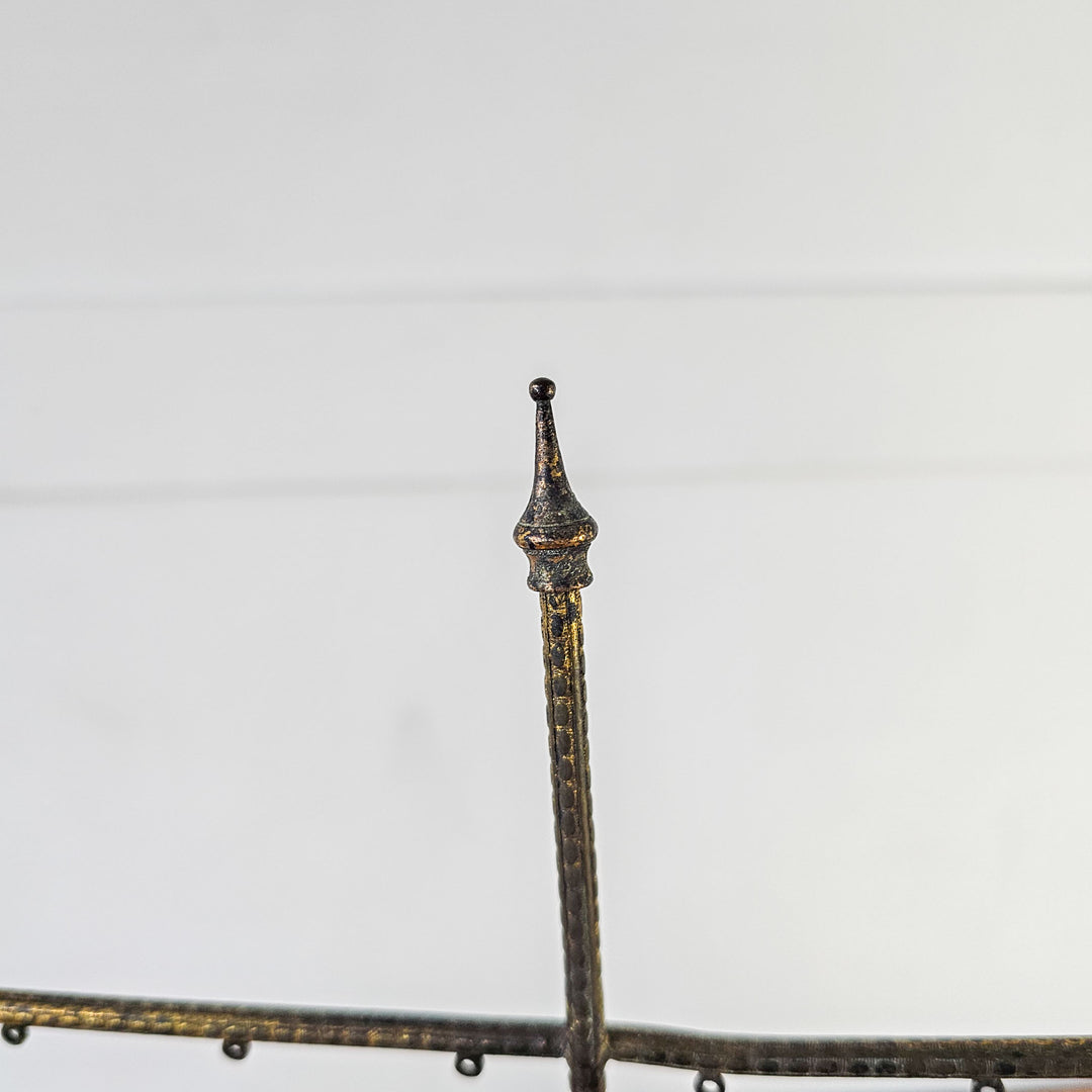 Pair of Antique Victorian Brass and Porcelain Church Banner Stands, 1870
