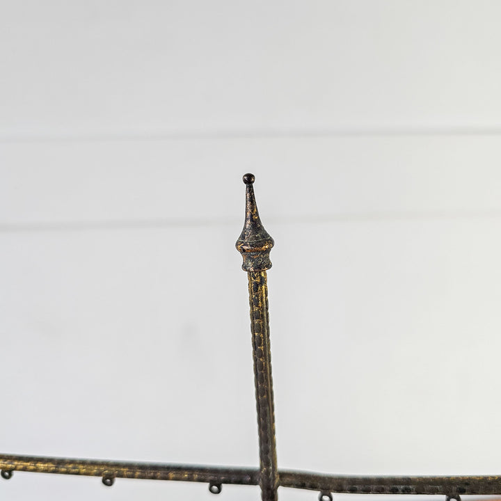 Pair of Antique Victorian Brass and Porcelain Church Banner Stands, 1870