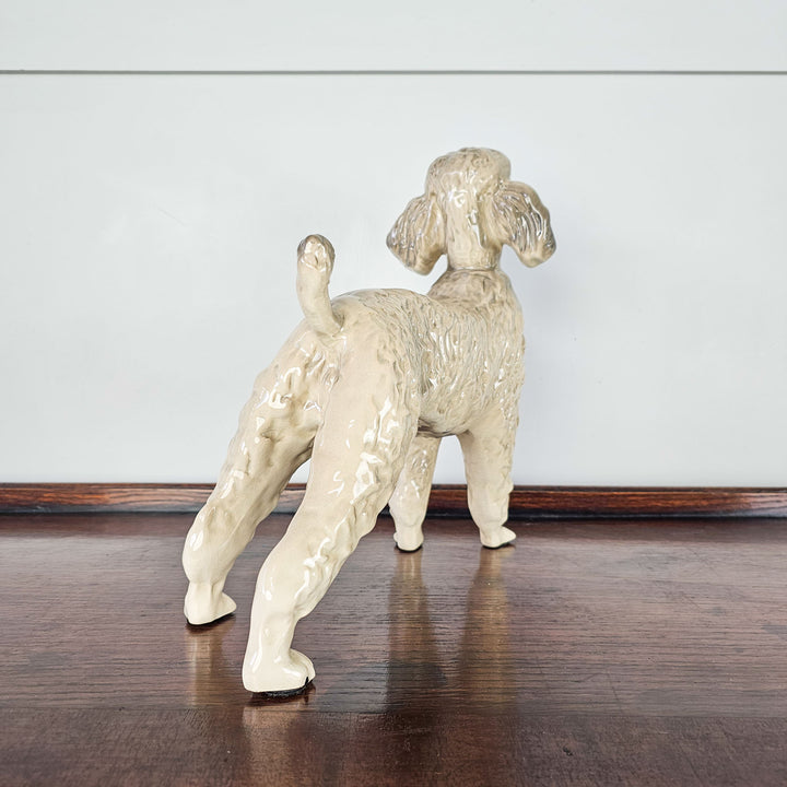 Rear veiw of a vintage Mid Century poodle figurine
