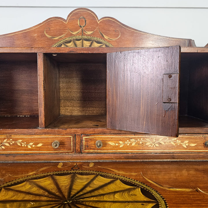 Late 19th century painted writing desk with shaped gallery and drawer
