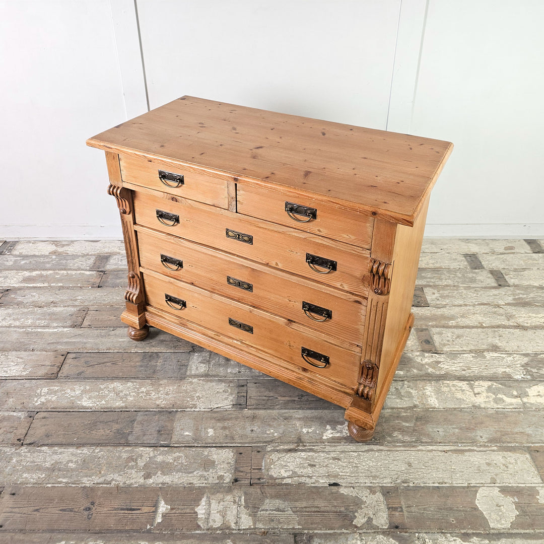 Early 1900s European chest with five drawers.