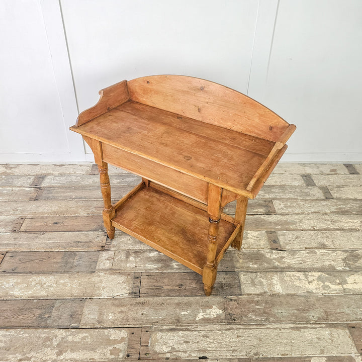 Vintage Pine Console Table - Classic Victorian design with lower shelf