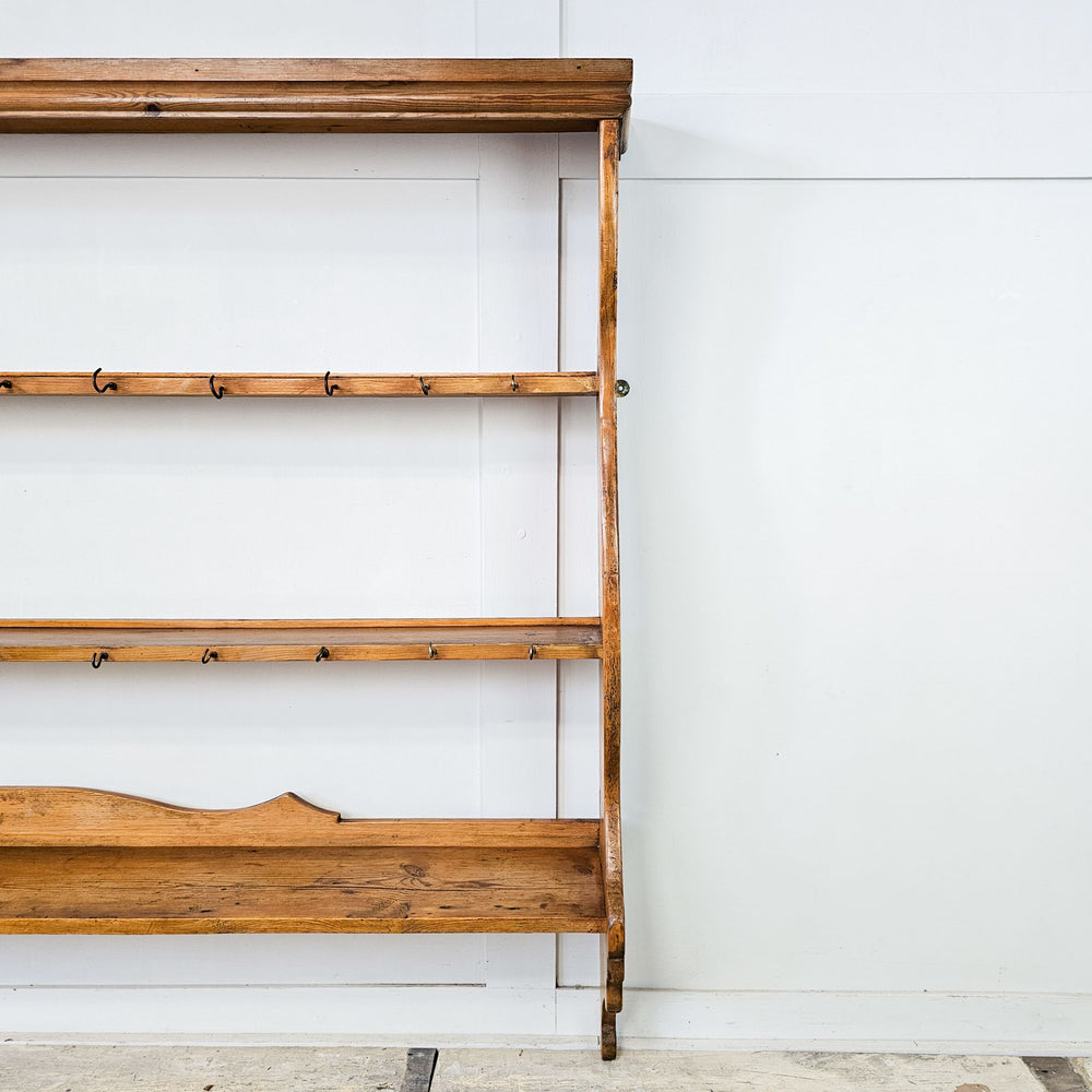 Country house kitchen shelf made from Victorian pine.