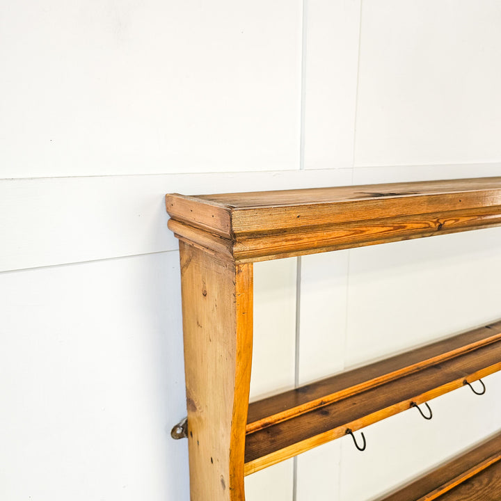 19th-century pine plate rack for country house decor.