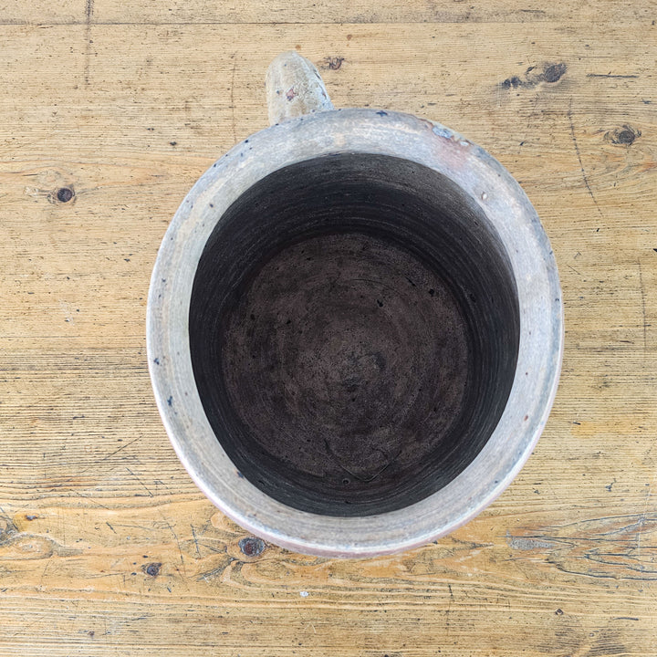Antique rillette pot from France, suitable for display or as a unique planter.
