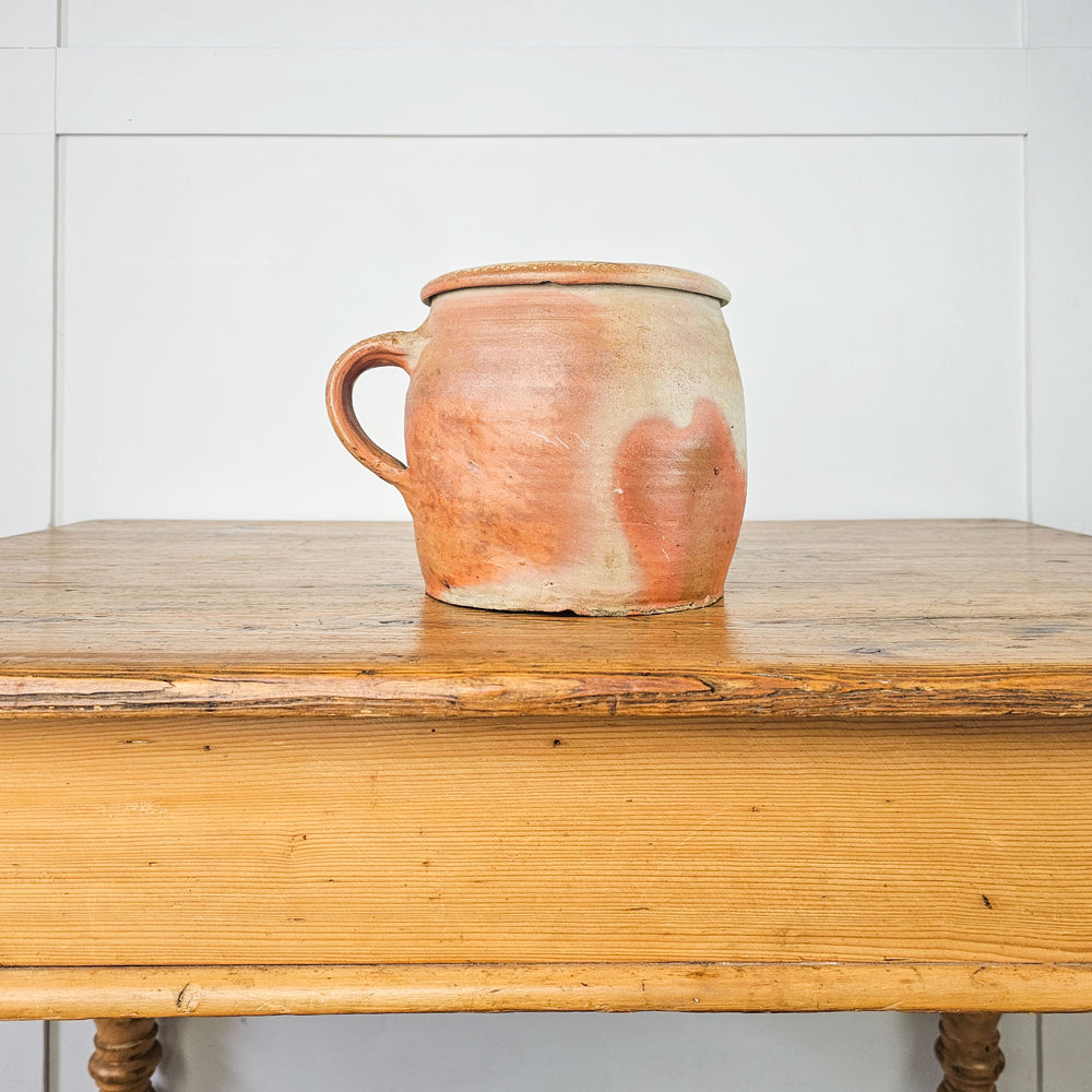 19th-century confit pot from France with a beautiful rustic design.