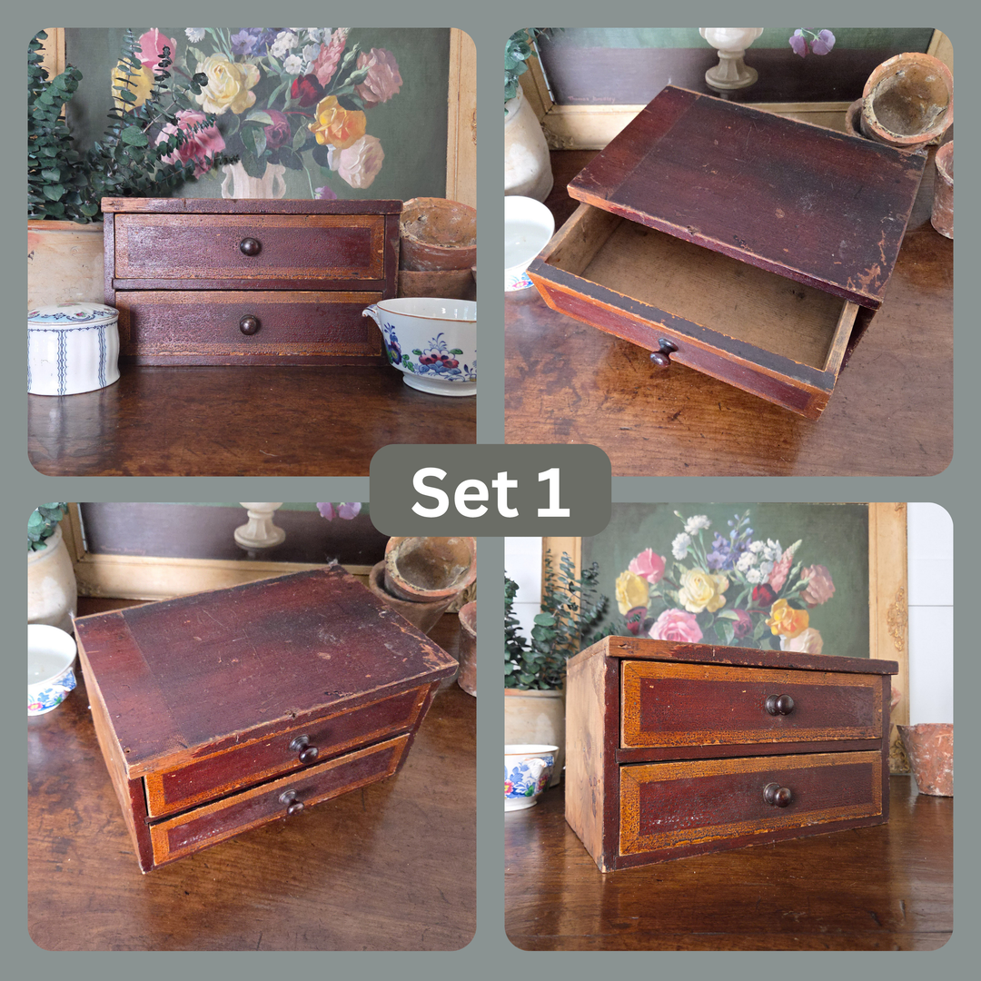 Antique Victorian Pine Tabletop Drawers